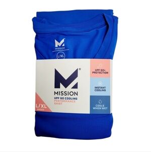 NWT Unisex Royal Blue Mission Performance UPF 50 Cooling Shirt L/XL Shirt